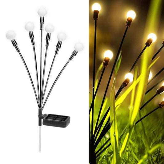 2sets Solar Firefly Lights Christmas Outdoor Garden Waterproof Lawn Lights, Color: 6 Head Warm Light - Solar Lights by PMC Jewellery | Online Shopping South Africa | PMC Jewellery | Buy Now Pay Later Mobicred