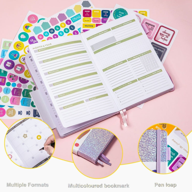 A5 Starry Sky Undated Planner Journal Financial Notebook(Yellow) - Notebooks by PMC TechLife | Online Shopping South Africa | PMC TechLife