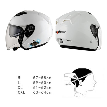 KUQIBAO Motorcycle Smart Bluetooth Sun Protection Double Lens Safety Helmet, Size: L(Bright Black Phantom Fiber+Gray Tail) - Helmets by KUQIBAO | Online Shopping South Africa | PMC Jewellery | Buy Now Pay Later Mobicred