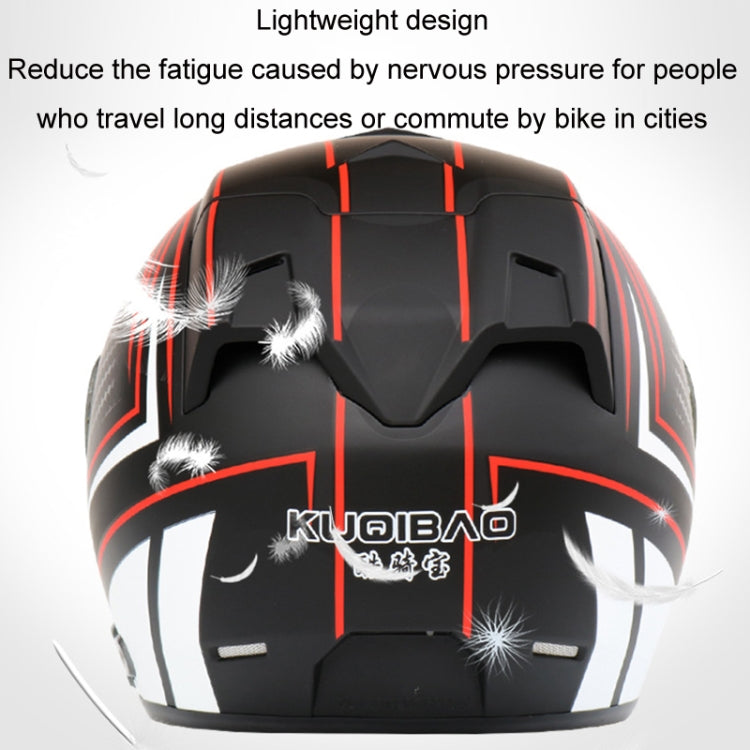 KUQIBAO Motorcycle Smart Bluetooth Sun Protection Double Lens Safety Helmet, Size: XL(White+Black Tail) - free shipping - PMC TechLife - Order now!