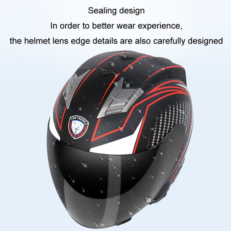 KUQIBAO Motorcycle Smart Bluetooth Sun Protection Double Lens Safety Helmet, Size: L(Bright Black) - Helmets by KUQIBAO | Online Shopping South Africa | PMC Jewellery | Buy Now Pay Later Mobicred