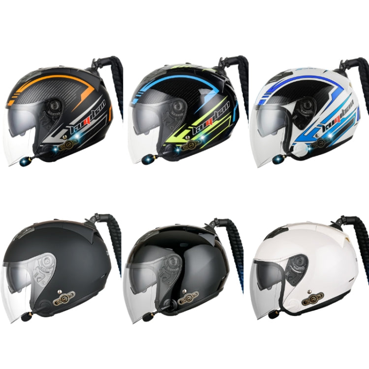 KUQIBAO Motorcycle Bluetooth Headset Double Lens Helmet With Braid, Size: XL(White Phantom Fiber) - free shipping - PMC TechLife - Order now!