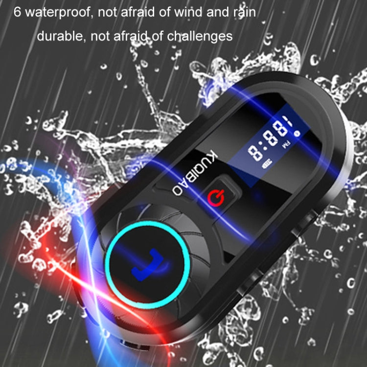 KUQIBAO Motorcycle Helmet Waterproof Bluetooth Headset With Screen(Soft Microphone) - Motorcycle Walkie Talkie by KUQIBAO | Online Shopping South Africa | PMC Jewellery | Buy Now Pay Later Mobicred