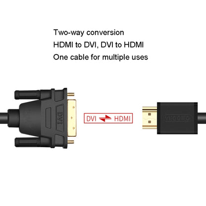 VEGGIEG HDMI To DVI Computer TV HD Monitor Converter Cable Can Interchangeable, Length: 5m - Cable by VEGGIEG | Online Shopping South Africa | PMC Jewellery | Buy Now Pay Later Mobicred