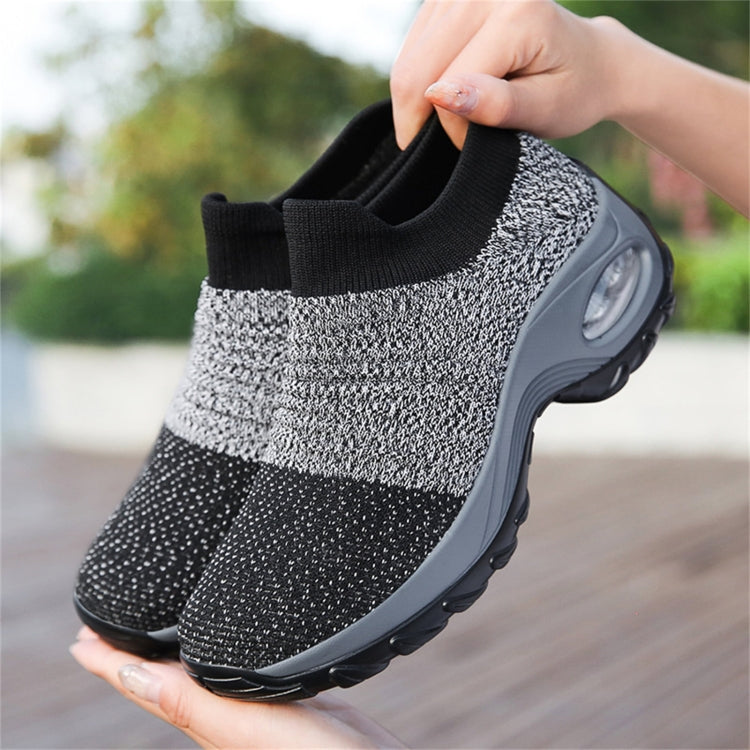 Sock Sneakers Women Walking Shoes  Air Cushion Casual Running Shoes, Size: 39(Blue -gray) - Flat Shoes by PMC Jewellery | Online Shopping South Africa | PMC Jewellery