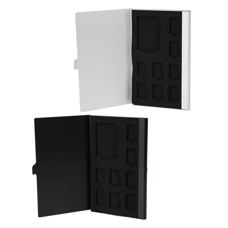 1SD+ 8TF  Aluminum Micro SD Cards Holder Pin Storage Box 9 solts for SD/ SIM/TF Memory Card(Silver) - Card Case by PMC TechLife | Online Shopping South Africa | PMC TechLife