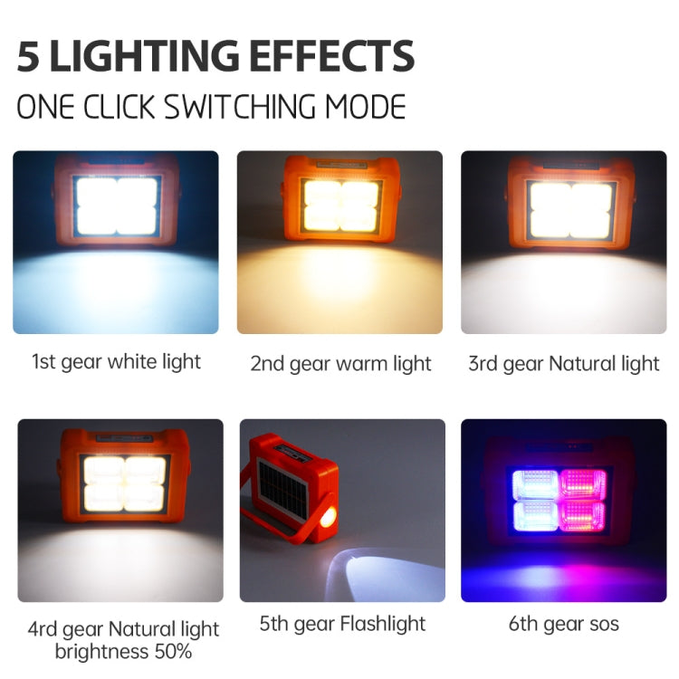 Solar Flood Light Portable Flashlight Emergency Work Light(Blue) - Floodlights by PMC TechLife | Online Shopping South Africa | PMC TechLife