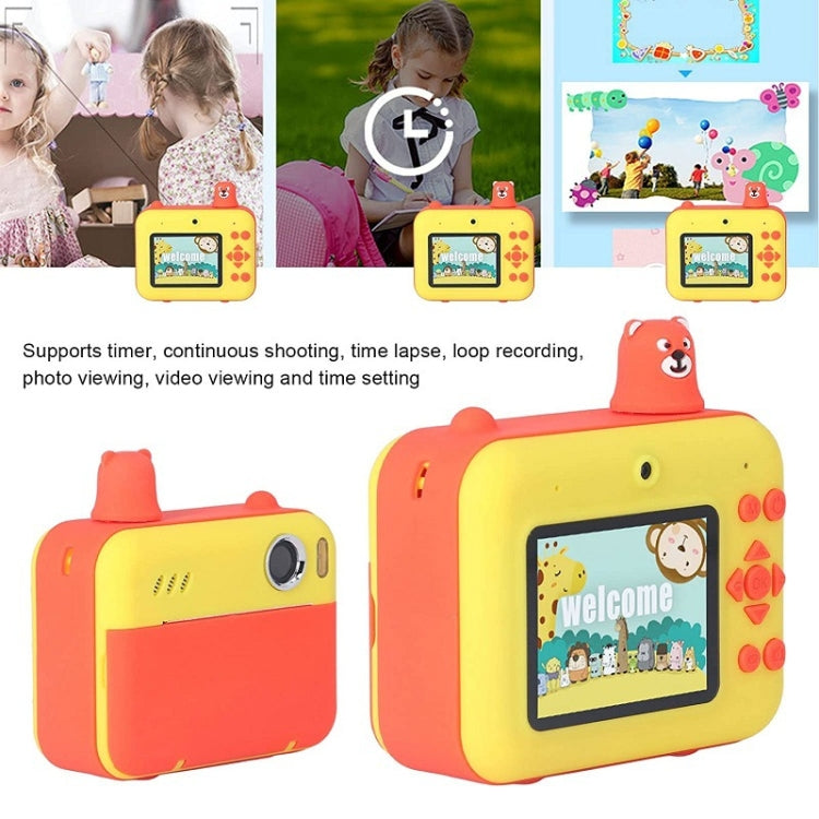 IPS 2.36 inch LED HD Display 1080P Childrens Camera Thermal Printing Instant Camera(Yellow) - Children Cameras by PMC TechLife | Online Shopping South Africa | PMC TechLife | Buy Now Pay Later Mobicred