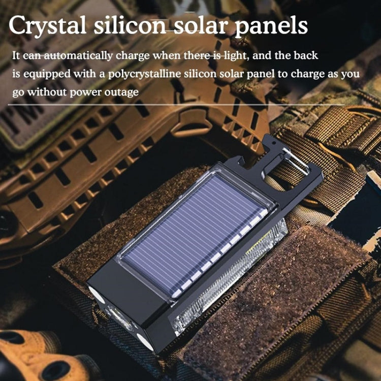 Outdoor Camping Multifunctional Solar Highlighted Mini Keychain Light(Black) - Mini Flashlight by PMC TechLife | Online Shopping South Africa | PMC TechLife