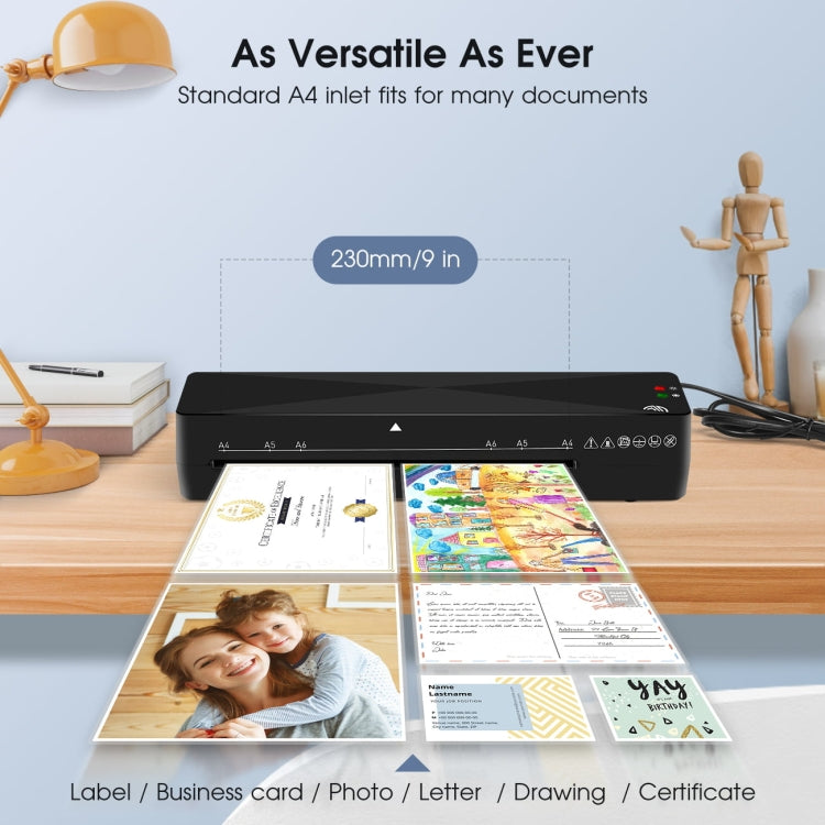 9 Inch A4 Hot Cold Laminator Machine Book Documents Laminator, Size: Only Machine(220V EU Plug) - Photo Film Covering Machine by PMC TechLife | Online Shopping South Africa | PMC TechLife | Buy Now Pay Later Mobicred