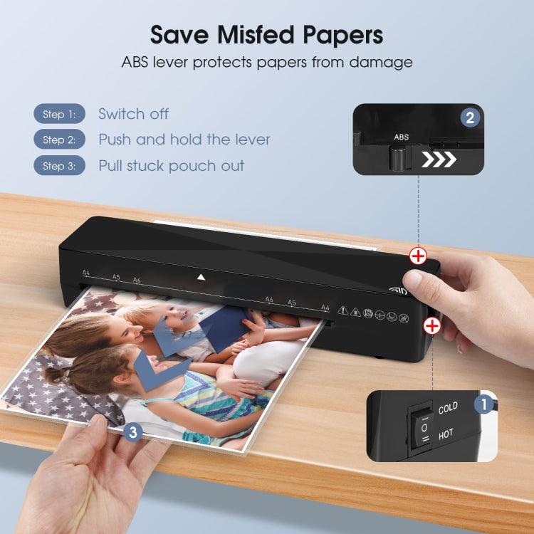 9 Inch A4 Hot Cold Laminator Machine Book Documents Laminator, Size: Only Machine(220V EU Plug) - Photo Film Covering Machine by PMC TechLife | Online Shopping South Africa | PMC TechLife | Buy Now Pay Later Mobicred
