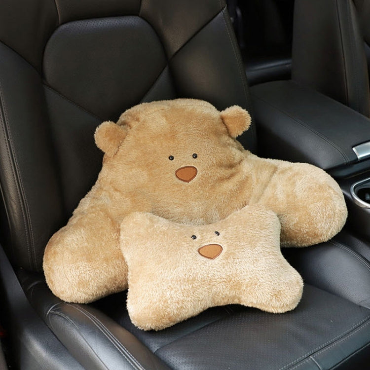 Car Cartoon Bear Plush Seat Upholstery Pillow, Color: Lumbar Pillow White - Seat Accessories by PMC TechLife | Online Shopping South Africa | PMC TechLife | Buy Now Pay Later Mobicred