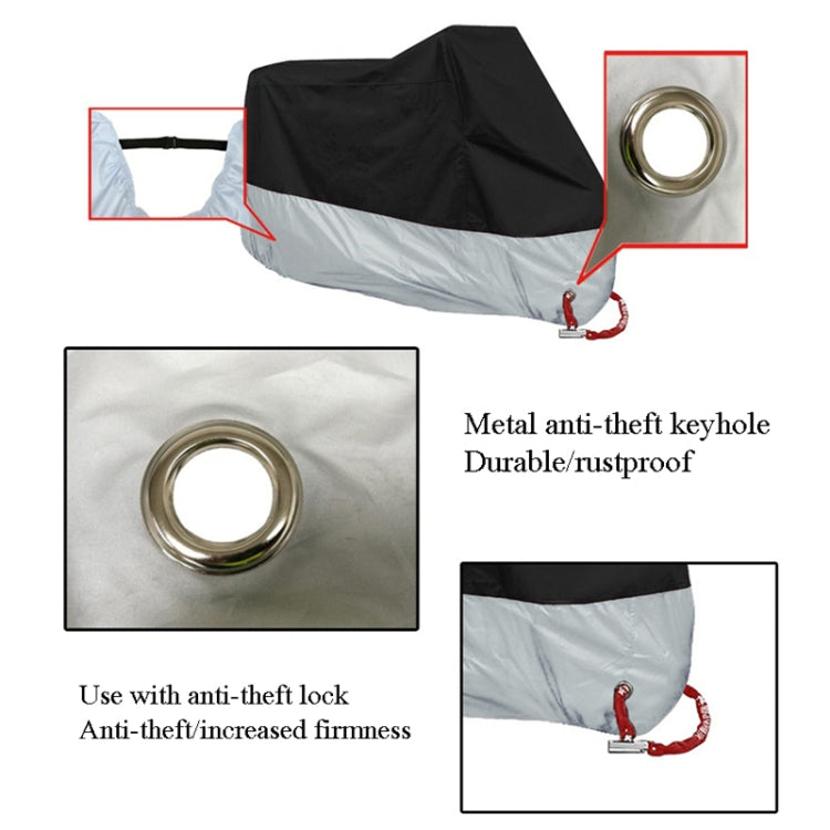 190T Motorcycle Rain Covers Dustproof Rain UV Resistant Dust Prevention Covers, Size: XXL(Black and Silver) - Protective Gear by PMC TechLife | Online Shopping South Africa | PMC TechLife | Buy Now Pay Later Mobicred