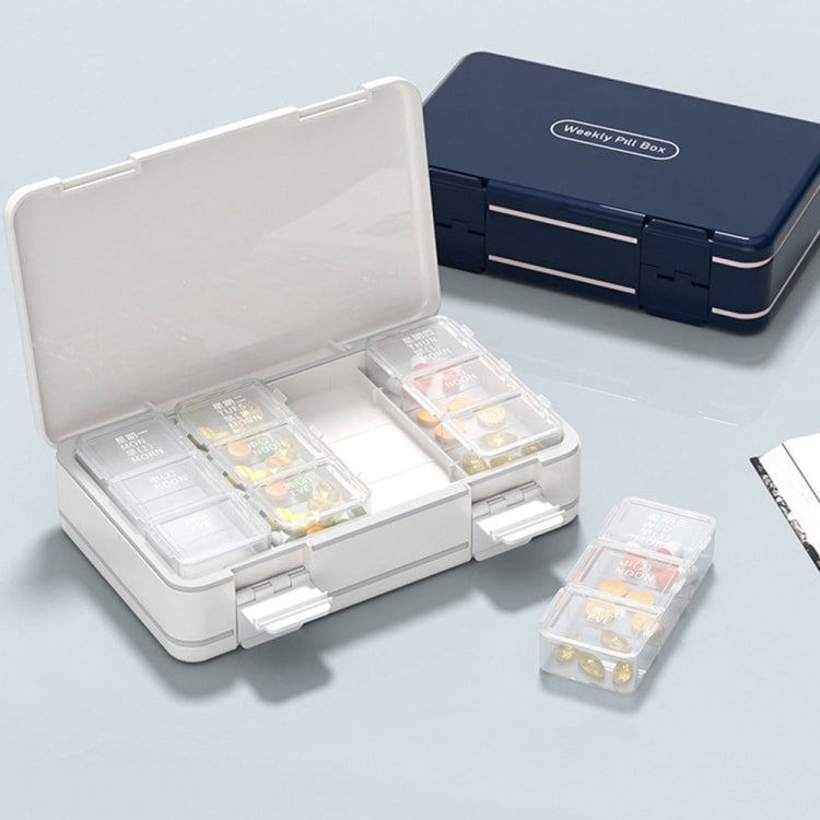 24 Grid Large Capacity Sealing Pills Case 3 Times A Day 7 Day Medicine Organizer Box(Blue) - free shipping - PMC TechLife - Order now!