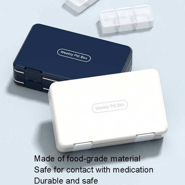 24 Grid Large Capacity Sealing Pills Case 3 Times A Day 7 Day Medicine Organizer Box(Blue) - free shipping - PMC TechLife - Order now!
