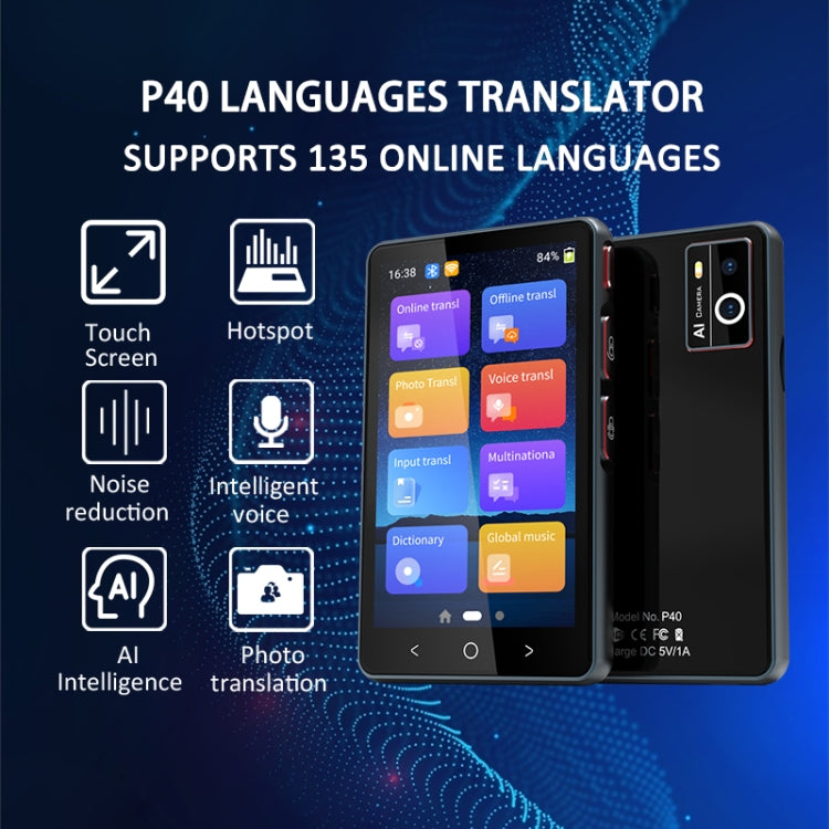 P40 Multi-country Smart Translator Simultaneous Interpretation Photo Offline Translation Recording to Translation(White) -  by PMC TechLife | Online Shopping South Africa | PMC TechLife | Buy Now Pay Later Mobicred