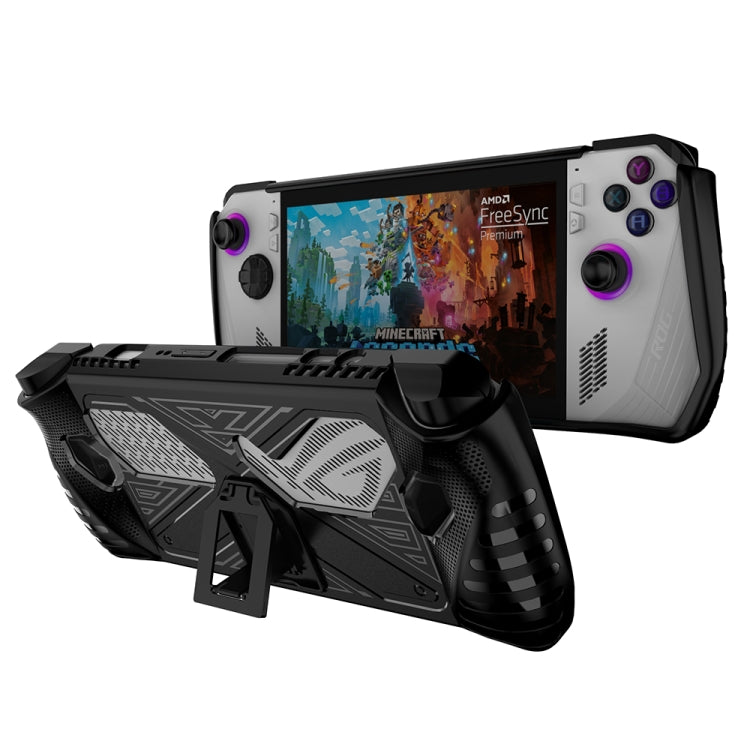 For Asus ROG Ally Game Console TPU Soft Cover With Holder Bracket(Black) - Accessories by PMC TechLife | Online Shopping South Africa | PMC TechLife