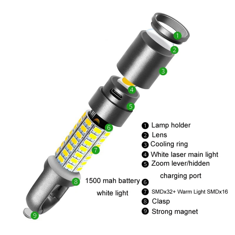 Outdoor Strong Laser Flashlight Telescopic Focus Warning Lighting(H20) - Mini Flashlight by PMC Jewellery | Online Shopping South Africa | PMC Jewellery | Buy Now Pay Later Mobicred