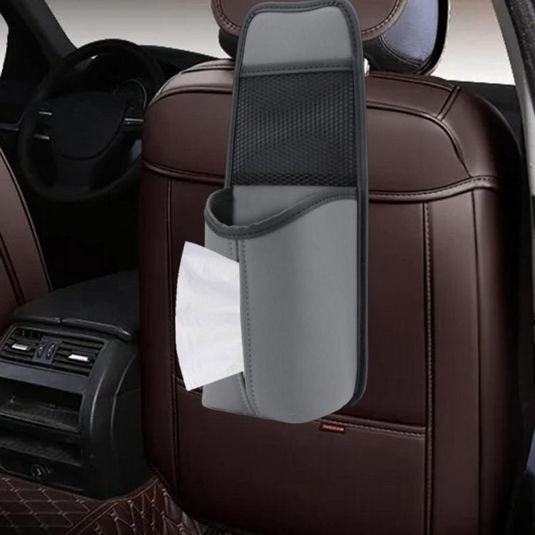 Car Seat Leather Multifunctional Tissue Water Cup Storage Hanging Bag(Grey) - Stowing Tidying by PMC TechLife | Online Shopping South Africa | PMC TechLife | Buy Now Pay Later Mobicred
