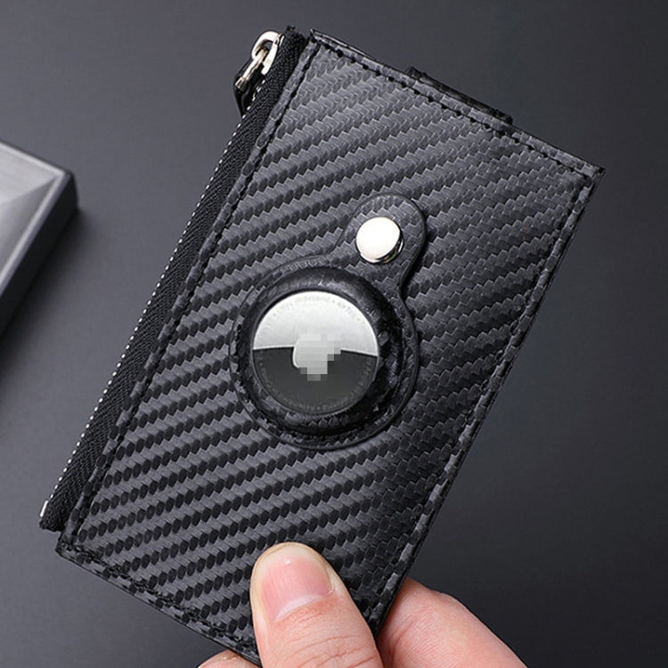 For Airtag Tracker Case Carbon Fiber Credit Card Holder Wallet(Black) - Wallet Series by PMC TechLife | Online Shopping South Africa | PMC TechLife | Buy Now Pay Later Mobicred