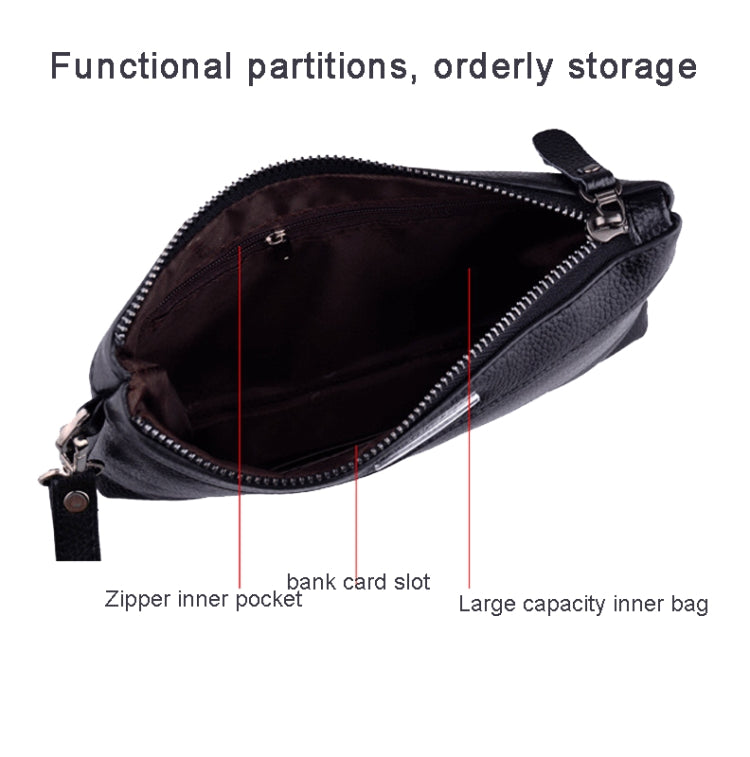 Men Clutch Bag Casual Long Zipper Wallet Large Capacity Handbag(Black) - Wallets by PMC TechLife | Online Shopping South Africa | PMC TechLife | Buy Now Pay Later Mobicred