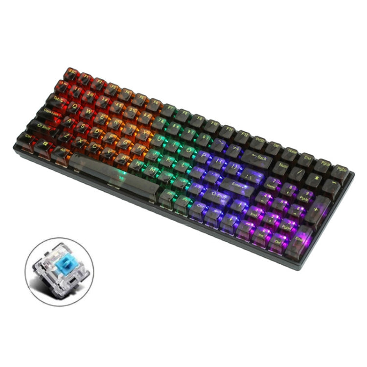 100 Keys Customized Gaming Wired Mechanical Keyboard Transparent Keycap Green Shaft (Black) - Wired Keyboard by PMC Jewellery | Online Shopping South Africa | PMC Jewellery | Buy Now Pay Later Mobicred