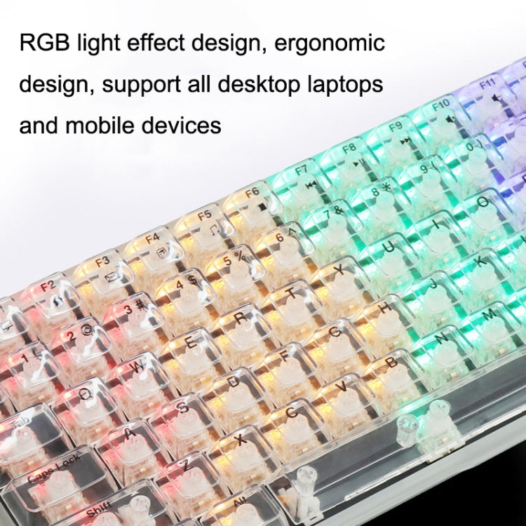 100 Keys Customized Gaming Wired Mechanical Keyboard Transparent Keycap Green Shaft (Black) - Wired Keyboard by PMC Jewellery | Online Shopping South Africa | PMC Jewellery | Buy Now Pay Later Mobicred