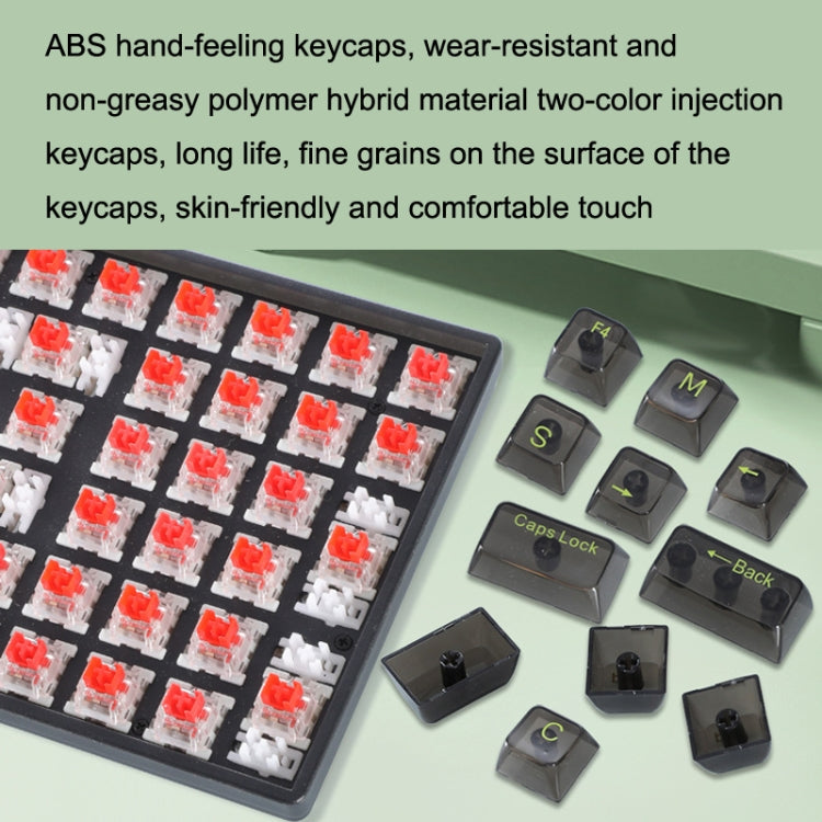 100 Keys Customized Gaming Wired Mechanical Keyboard Transparent Keycap Green Shaft (Black) - Wired Keyboard by PMC Jewellery | Online Shopping South Africa | PMC Jewellery | Buy Now Pay Later Mobicred