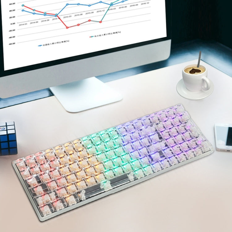 100 Keys Customized Gaming Wired Mechanical Keyboard Transparent Keycap Red Shaft (Black) - Wired Keyboard by PMC Jewellery | Online Shopping South Africa | PMC Jewellery | Buy Now Pay Later Mobicred
