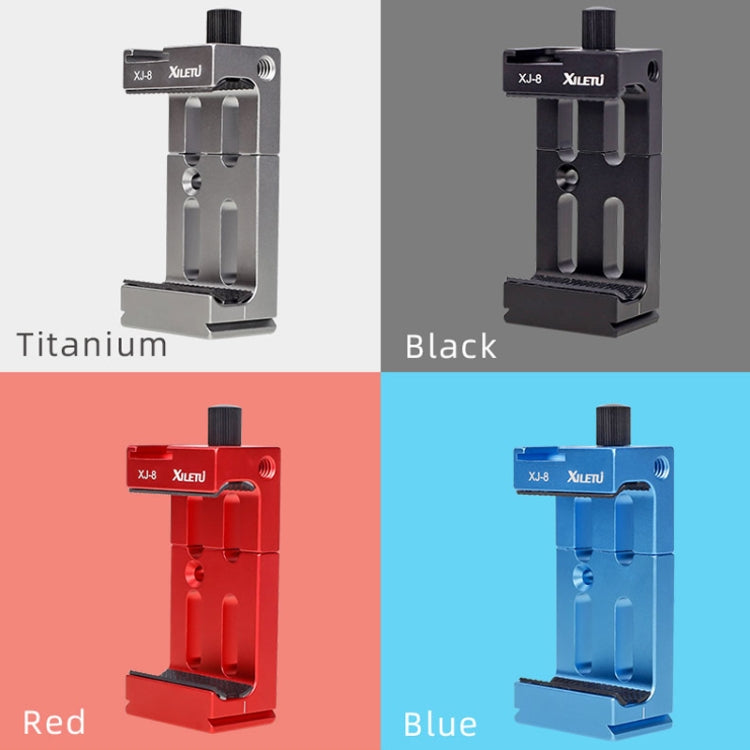 XILETU XJ-8 Aluminum Alloy Camera Head Tripod Mobile Phone Clip(Black) - Other Accessories by XILETU | Online Shopping South Africa | PMC TechLife | Buy Now Pay Later Mobicred