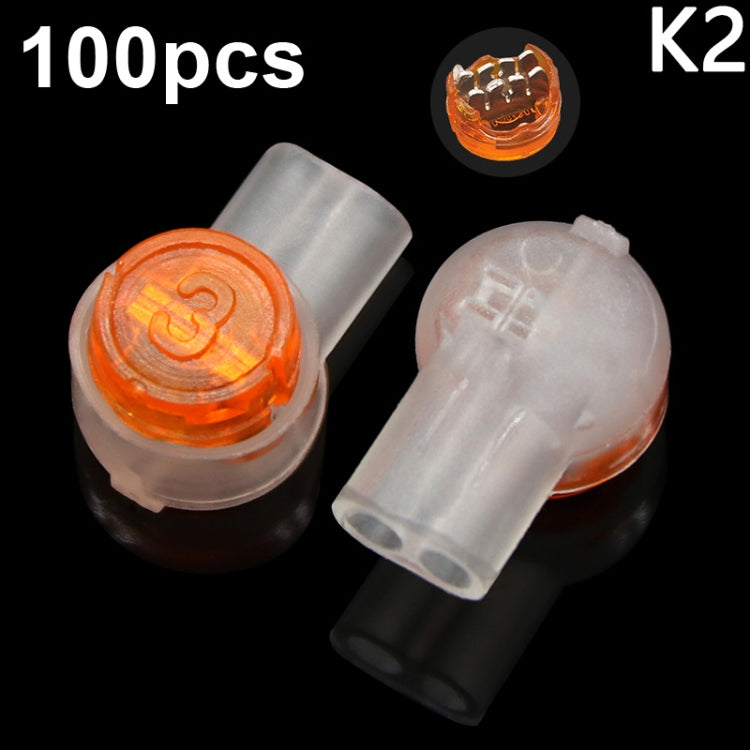 K2 100pcs /Pack Network Cable Telephone Line Connector Moisture-Proof Waterproof Wiring Terminals - Lan Cable and Tools by PMC Jewellery | Online Shopping South Africa | PMC Jewellery