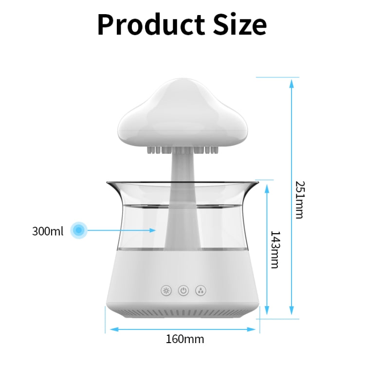 CH06 300ml Rain Humidifier Mushroom Cloud Colorful Night Lamp Aromatherapy Machine, Style: Without Remote Controller(Light Wood Grain) - free shipping - PMC TechLife - Order now!