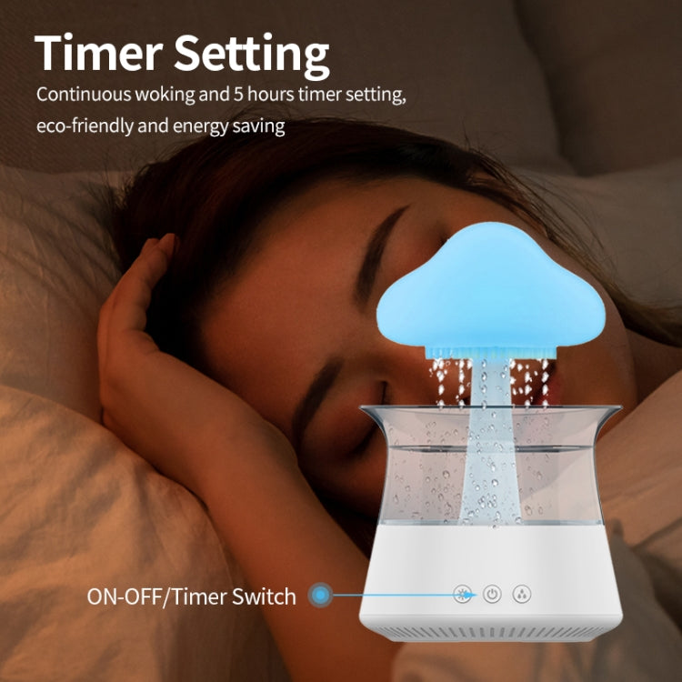 CH06 300ml Rain Humidifier Mushroom Cloud Colorful Night Lamp Aromatherapy Machine, Style: Without Remote Controller(White) - free shipping - PMC TechLife - Order now!