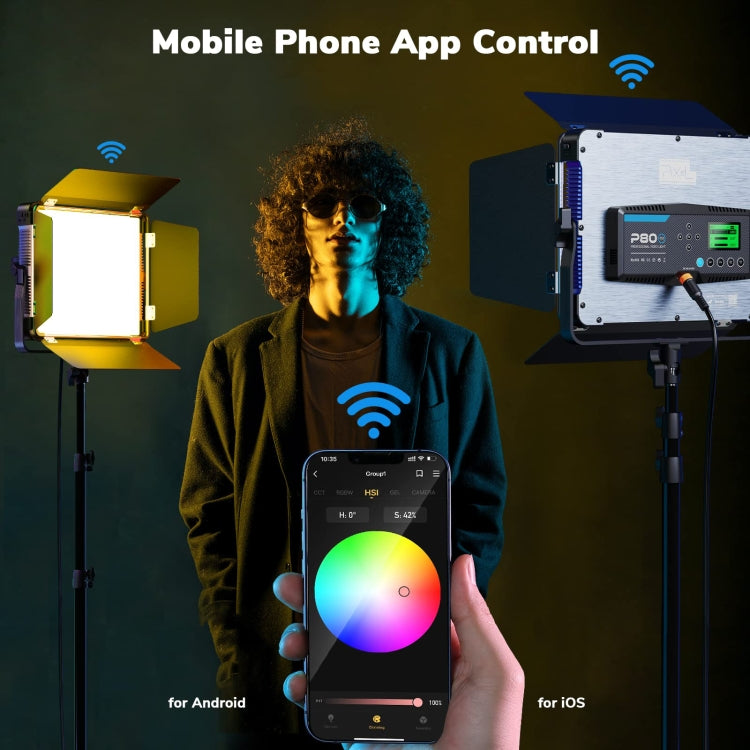 Pixel P80 60W 2600-10000K 542 LEDs Photography Fill Light Support Mobile APP Remote Control,EU Plug - free shipping - PMC TechLife - Order now!