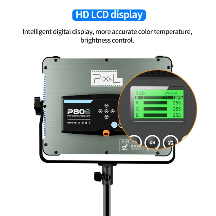 Pixel P80 60W 2600-10000K 542 LEDs Photography Fill Light Support Mobile APP Remote Control,EU Plug - free shipping - PMC TechLife - Order now!