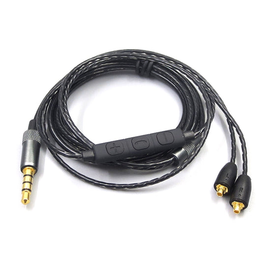 1.2m For Shure MMCX / SE215 / SE535 / SE846 / UE900 Volume Adjustment Headphone Cable(Black) - Headset Accessories by PMC Jewellery | Online Shopping South Africa | PMC Jewellery | Buy Now Pay Later Mobicred