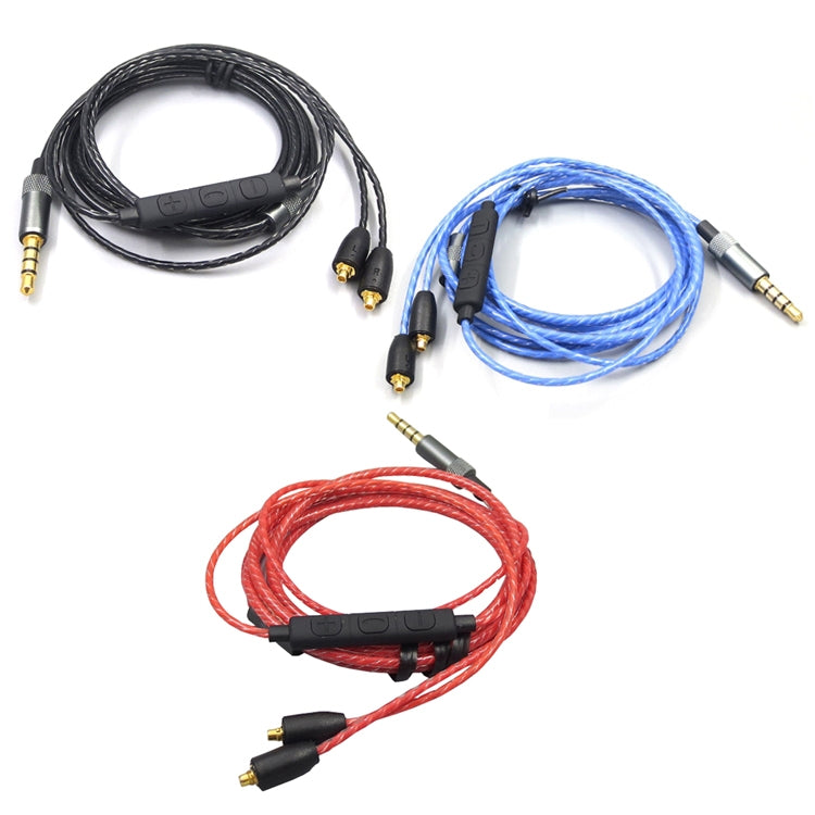 1.2m For Shure MMCX / SE215 / SE535 / SE846 / UE900 Volume Adjustment Headphone Cable(Red) - Headset Accessories by PMC TechLife | Online Shopping South Africa | PMC TechLife | Buy Now Pay Later Mobicred
