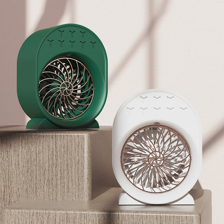 USB Spray Humidification Air Conditioning Fan Small Portable Desktop Air Cooler, Style: Plug-in (Green) - free shipping - PMC TechLife - Order now!