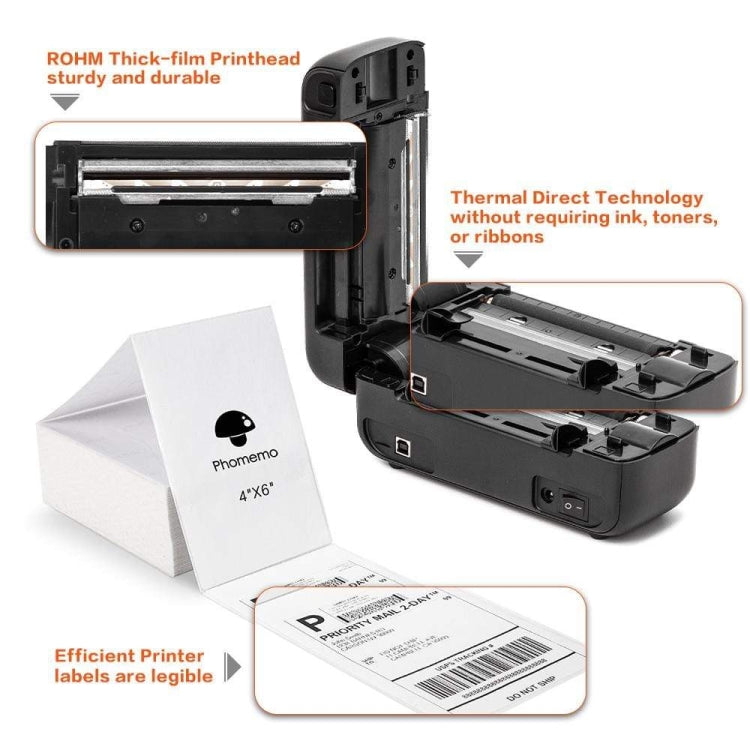 Phomemo PM246S Address Label Printer Thermal Paper Express E-Manifest Printer, Size: EU(White) - free shipping - PMC TechLife - Order now!