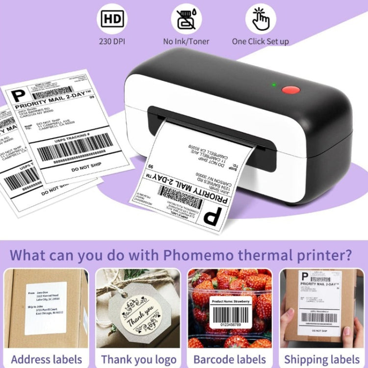 Phomemo PM246S Address Label Printer Thermal Paper Express E-Manifest Printer, Size: US(Black Red) - Printer by Phomemo | Online Shopping South Africa | PMC Jewellery | Buy Now Pay Later Mobicred