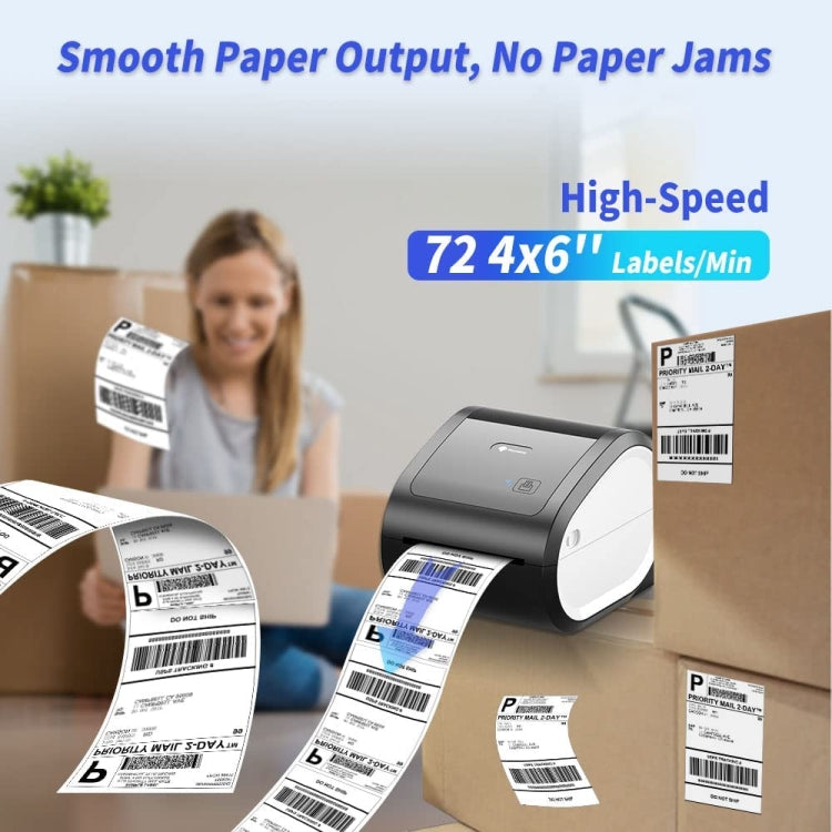 Phomemo D520-BT Bluetooth Thermal Shipping Label Printer Wireless Desktop Printer For Barcode Address Labels, Size: EU(Purple White) - free shipping - PMC TechLife - Order now!