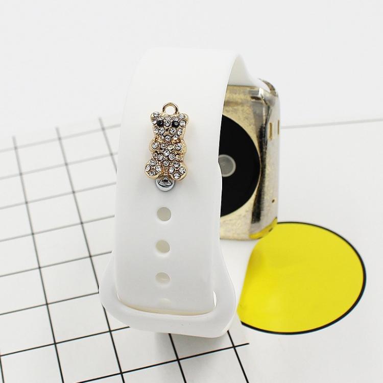2pcs Watch Silicone Strap Decorative Diamond Buckle Strap Nails, Style: Diamond Bear - free shipping - PMC TechLife - Order now!