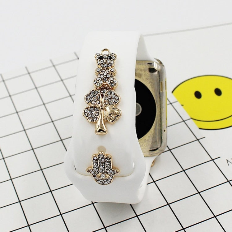 2pcs Watch Silicone Strap Decorative Diamond Buckle Strap Nails, Style: Diamond Bear - free shipping - PMC TechLife - Order now!