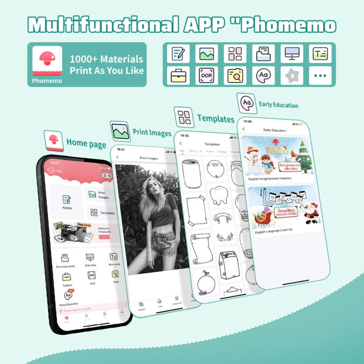 Phomemo T02 Standard Error Mini Pocket Small Portable Bluetooth Phone Photo Label Thermal Printer(Green) - free shipping - PMC Jewellery - Order now!