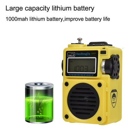 HanRongda HRD-701 Portable Full Band Radio Subwoofer Bluetooth TF Card Digital Display Radio(Yellow) - Radio Player by HanRongda | Online Shopping South Africa | PMC Jewellery | Buy Now Pay Later Mobicred