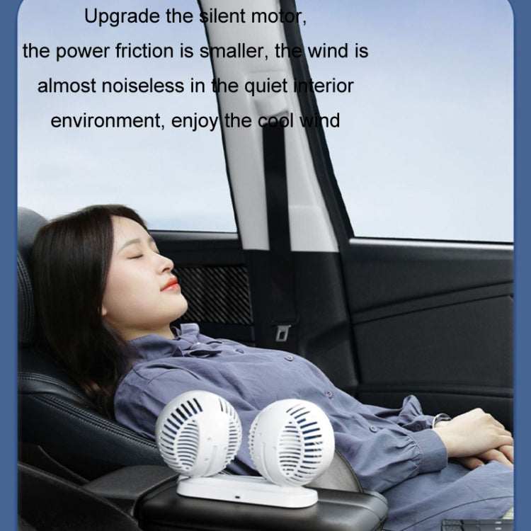 12v/24v Car Fan USB Interface Powerful Double Head Electric Fan(Olive Black) - free shipping - PMC TechLife - Order now!