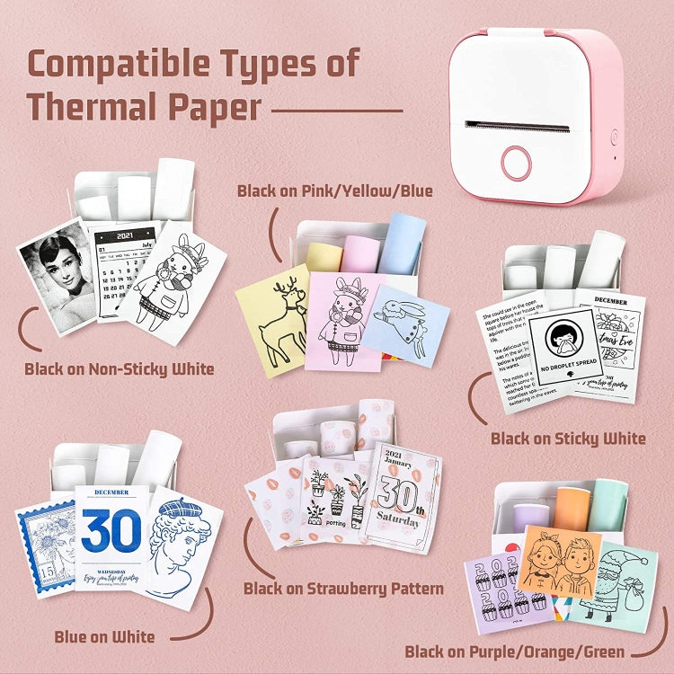For Phomemo T02 3rolls Bluetooth Printer Thermal Paper Label Paper 53mmx6.5m 10 Years Black on White No Adhesive - Printer Accessories by Phomemo | Online Shopping South Africa | PMC TechLife