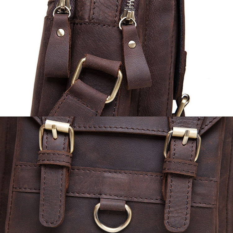 HUMERPAUL Men Shoulder Bag Retro Leather Crossbody Bag(Brown) - Single-shoulder Bags by HUMERPAUL | Online Shopping South Africa | PMC Jewellery