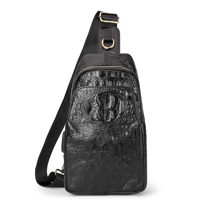HUMERPAUL Men Shoulder Bag Leather Crossbody Bag(Black) - Single-shoulder Bags by HUMERPAUL | Online Shopping South Africa | PMC Jewellery
