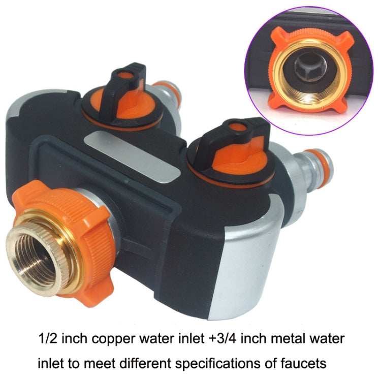 Garden Irrigation And Watering One Pass Two Faucet Water Divider With Plastic Adapter - Watering & Irrigation by PMC TechLife | Online Shopping South Africa | PMC TechLife | Buy Now Pay Later Mobicred